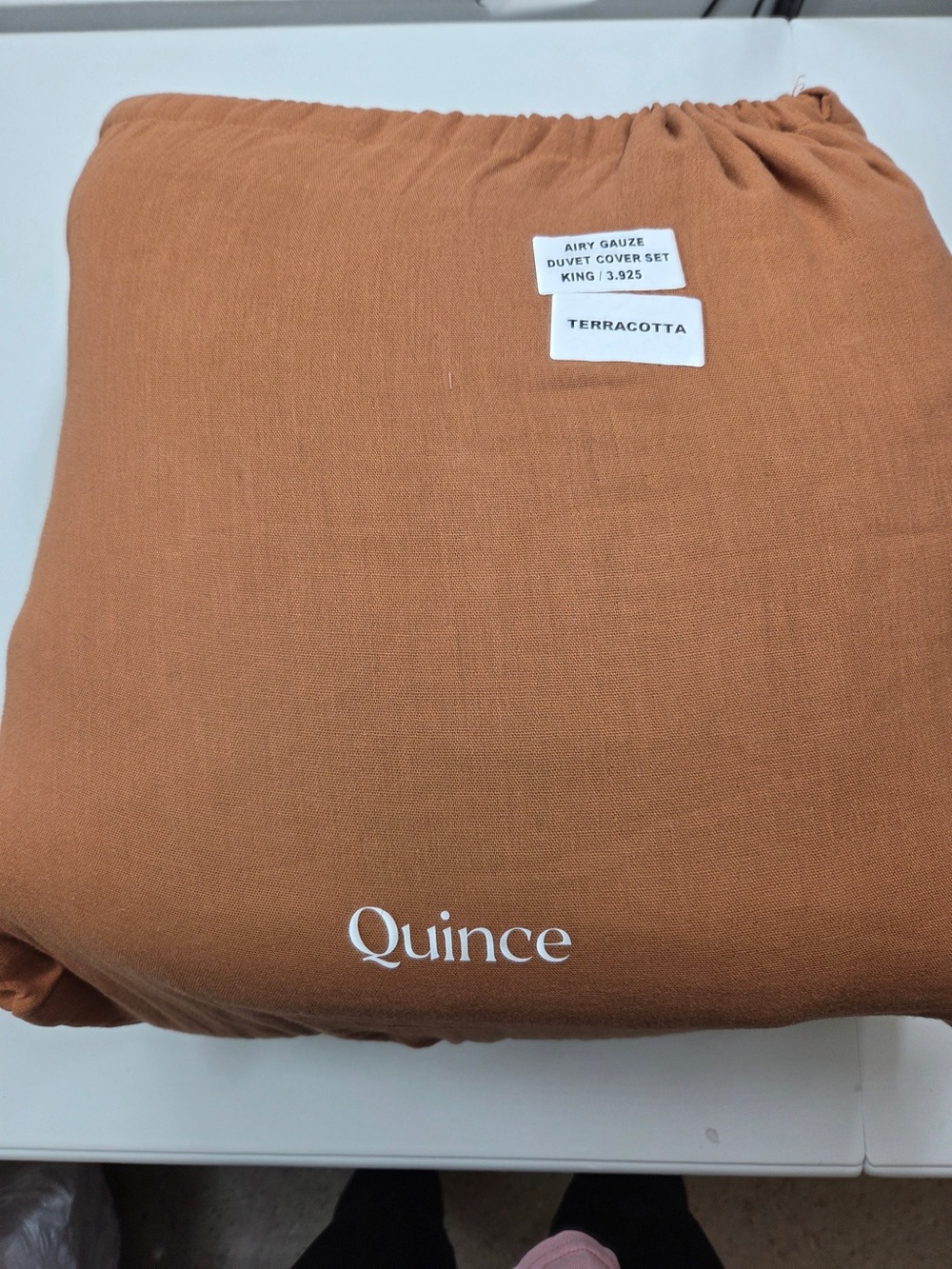 QUINCE Organic Airy Gauze Duvet Cover Set King/Cal King Terracotta 8001 - Picture 6 of 11